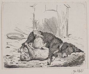Cachorro com trela de Johan Adolph Kittendorff