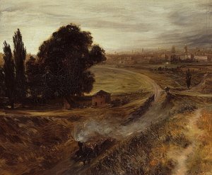 A ferrovia Berlim-Potsdam. 1847 de Adolph Menzel