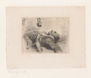 hussardo morto de Adolph Menzel