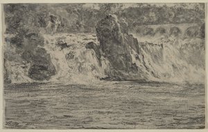 Quedas do Reno em Schaffhausen Reno Falls de Schaffhausen, 1885. de Adolph Menzel