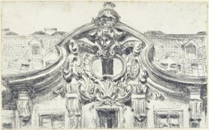 Frontão do saliente central do Palais du Saxe, em Dresden de Adolph Menzel