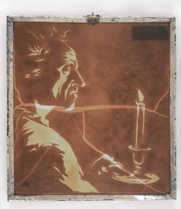 Busto de homem à luz de vela de Adolph Menzel