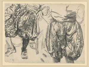 Maquete com o traje de gala do Eleitor João Jorge I da Saxónia, em duas perspetivas, Museu Histórico, Dresden de Adolph Menzel
