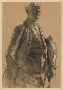 Estudo de modelo para Maupertuis. Estudo preparatório para a pintura «Concerto de flauta de Frederico, o Grande, em Sanssouci» de Adolph Menzel
