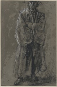 Oficial com casaco e chapéu (estudo de postura de Moritz von Anhalt-Dessau) de Adolph Menzel