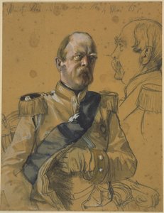 Otto, conde von Bismarck-Schönhausen. Estudo para a pintura "Coroação de Guilherme I em Königsberg" de Adolph Menzel