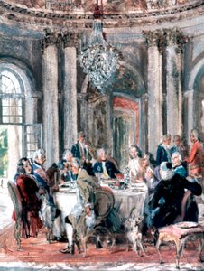 Reunião na Mansão, 1849 de Adolph Menzel