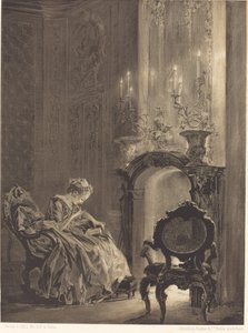 Mulher antes de um incêndio de Adolph Menzel