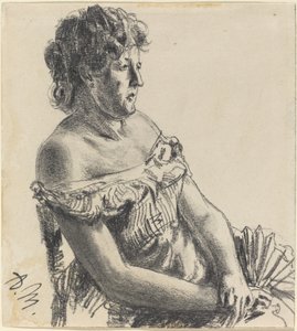 Mulher no vestido da corte de Adolph Menzel