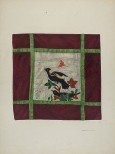 Detalhe da colcha de apliques, 1941.