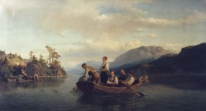 Noite em Krøderen de Adolph Tidemand