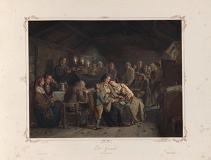 Ilustração retirada do livro Norske Folkelivsbilleder de Tidemand, Adolph e publicada por Chr. Tønsberg (Christiania, 1858) de Adolph Tidemand
