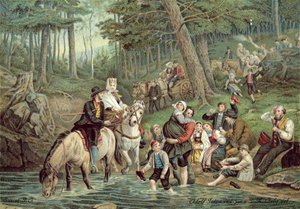 Cena norueguesa (cor litho) de Adolph Tidemand