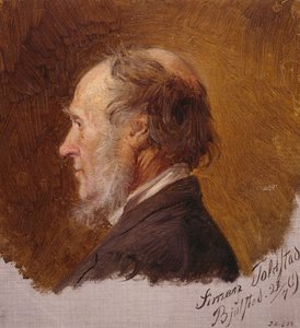 Retrato de Simon Toldstad. Esboço de Adolph Tidemand