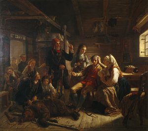 O Caçador de Ursos Feridos de Adolph Tidemand