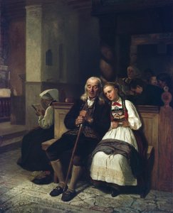 O cego e a sua filha de Adolph Tidemand