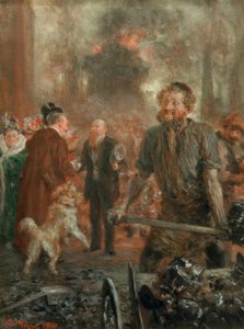 Visita à fábrica de ferro de Adolph Menzel