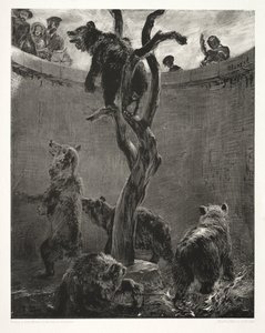 Ensaio sobre Pedra com Pincel e Raspador: O Poço do Urso de Adolph Menzel