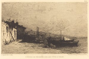Cabanas de pescadores nas costas da Itália de Adolphe Appian