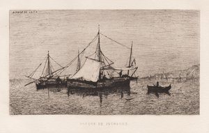 Barco de transporte costeiro Italian Coast ..., 1874. de Adolphe Appian