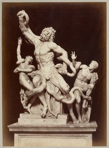 O Laocoonte no Museu do Vaticano de Adolphe Braun