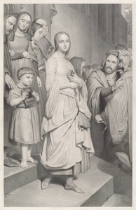 Fausto vendo Marguerite pela primeira vez de Adolphe Caron after Ary Scheffer
