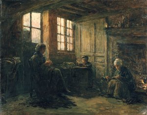Mulheres Fraindo Linho, Honfleur, 1877