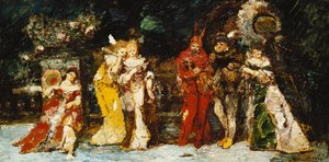 Personagens em um baralho com Faust e Mephisto; Figuras em um terraço com Fauste e Mephisto, c.1875-1880