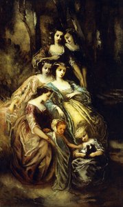 A imperatriz Eugenie e seus assistentes, de Adolphe Joseph Thomas Monticelli