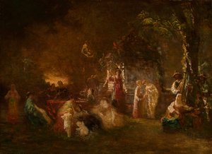 Fête Champêtre, c.1844-86 (óleo sobre tela) de Adolphe Joseph Thomas Monticelli