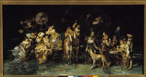 Festa nocturna num parque de Adolphe Joseph Thomas Monticelli