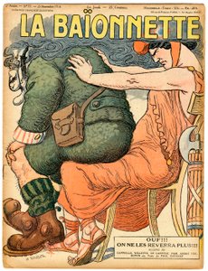 Capa de "La Baionnette", Satirical in Colors de Adolphe Leon Willette