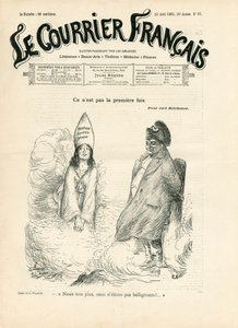 Capa do "Le Courrier francais", número 33, Satirique en N & B de Adolphe Leon Willette