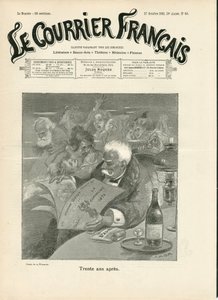 Capa do "Le Courrier francais", número 43, Satirique en N & B de Adolphe Leon Willette