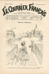 Capa do "Le Courrier francais", número 5, Satirique en N & B de Adolphe Leon Willette