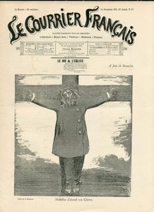 Capa do "The Courier francais", número 47, Satirique en N & B de Adolphe Leon Willette