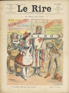 Ilustração de Adolphe dit Willette (1857-1926) para a capa de Le Rire, 07/05/10 - Party Choice - Elections - Marianne de Adolphe Leon Willette