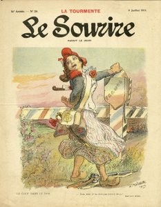 Ilustração de Adolphe dit Willette (1857-1926) para a capa do Le Smile, no 28, 07/09/14 - Le coup dans le dos - Nationalisme, Revolution française, War of 14-18 first mices, Frontières - Marianne de Adolphe Leon Willette