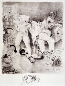 Preguiça - desenho de Willette de Adolphe Leon Willette