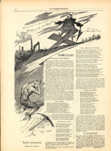 O mensageiro inglês, sátira B&W de Adolphe Leon Willette