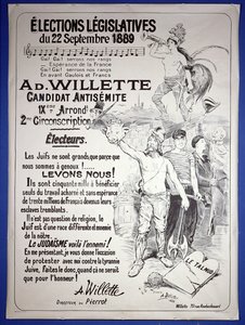 Cartaz promovendo a eleição do artista nas eleições legislativas de setembro de 1889