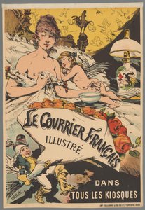 Werbeplakat: Le Courrier Français illustré in den Kiosken
