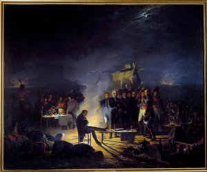 Bivouac de Napoleão I no campo de batalha de Wagram (5-6 de julho