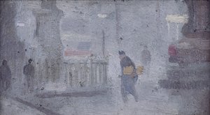 Estudo para a base das estátuas, Albert Square, c.1910 (óleo sobre tábua)