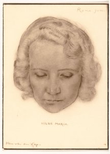 Reprodução fotográfica de um retrato de Hilde Maria por Han van der Kop de Adriaan Bijl (attributed to)