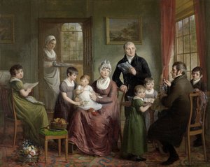 Retrato da Família de Adrianus Bonebakker com Dirk L. Bennewitz
Retrato da Família de Adrianus Bonebakker e do seu companheiro D.L. Bennewitz de Adriaan de Lelie (signed by artist)