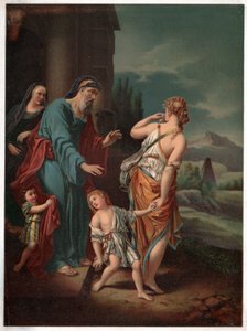 Abraham e Hagar. (Litografia, ca. 1880)