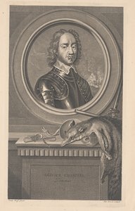 Oliver Cromwell, protetor, gravado por Pierre Drevet (1663-1738)