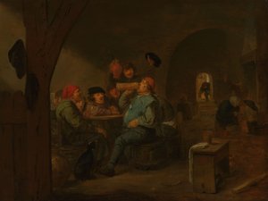 Bebidas numa Taberna de Adriaen Brouwer (manner of)