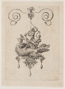 Desenhos para pendentes com monstros marinhos de Adriaen Collaert